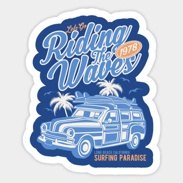 Surfing Paradise Sticker by lionkingdesign